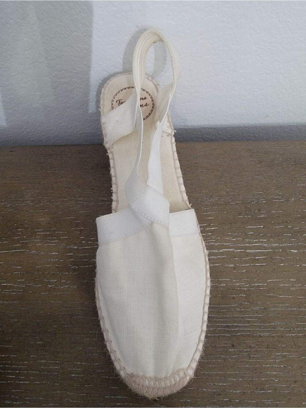 TONI PONS Slingback Espadrille Shoes Cream Linen Size 40 US 9 - Picture 2 of 8